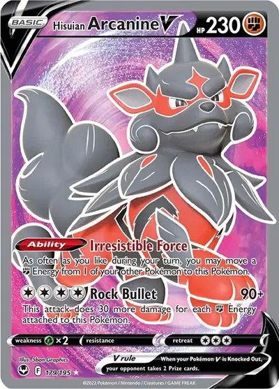 Hisuian Arcanine V (Full Art) — Silver Tempest 179/195