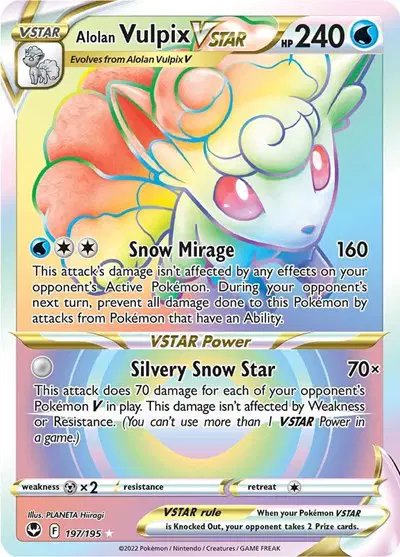 Alolan Vulpix VSTAR (Secret) — Silver Tempest 197/195