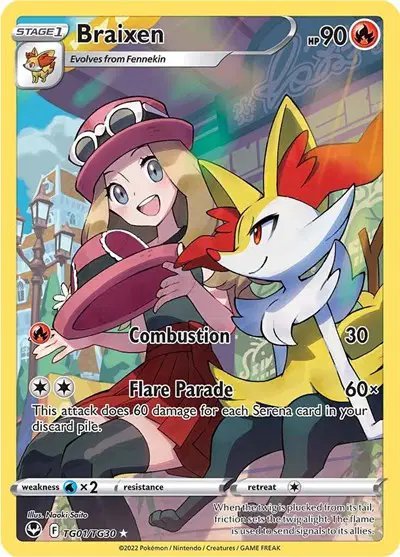 Braixen — Silver Tempest Trainer Gallery TG01/TG30
