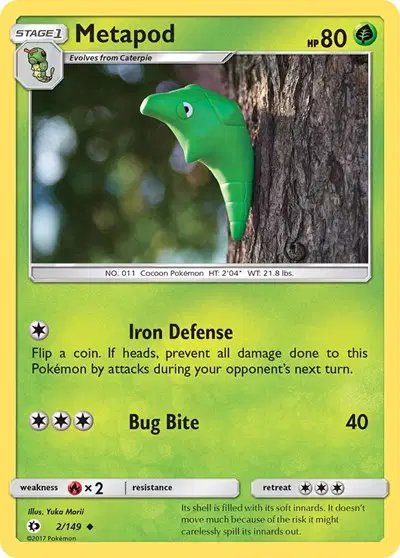 Metapod — Sun & Moon Base Set 2