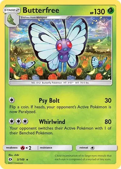 Butterfree — Sun & Moon Base Set 3