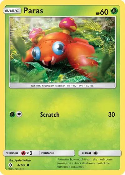 Paras — Sun & Moon Base Set 4