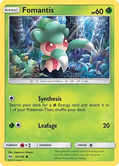 Fomantis — Sun & Moon Base Set 14