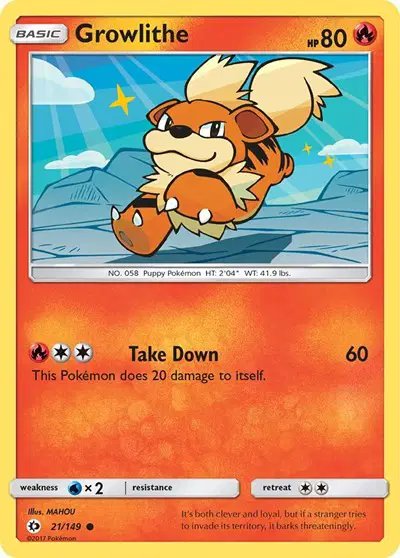 Growlithe — Sun & Moon Base Set 21