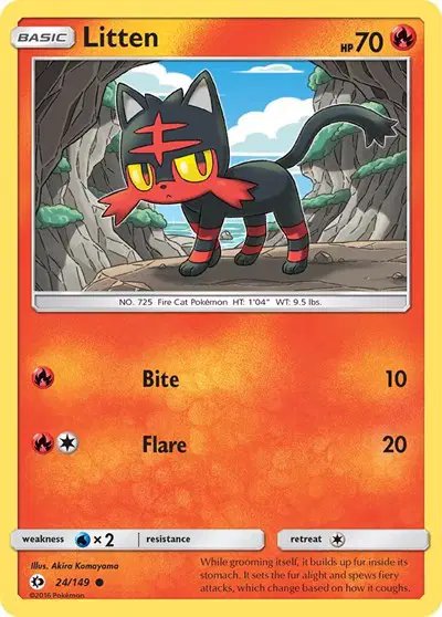 Litten — Sun & Moon Base Set 24