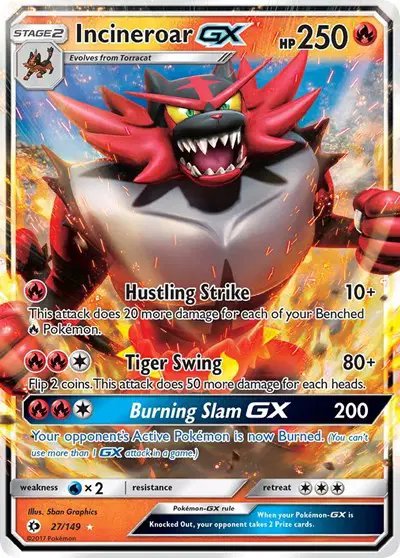 Incineroar GX — Sun & Moon Base Set 27