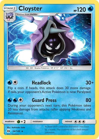 Cloyster — Sun & Moon Base Set 34