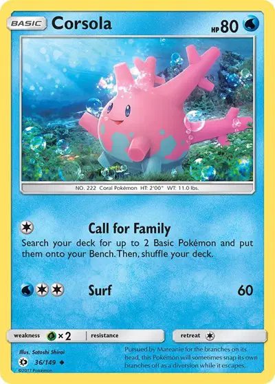 Corsola — Sun & Moon Base Set 36