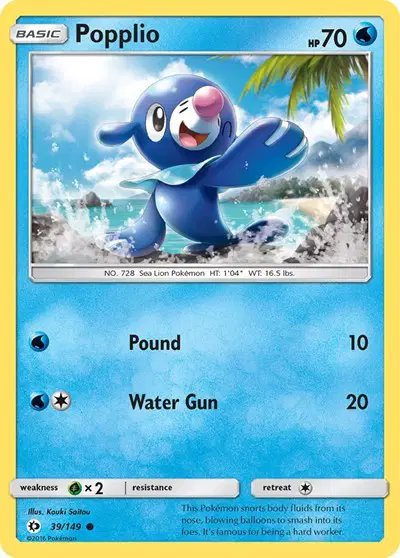 Popplio — Sun & Moon Base Set 39