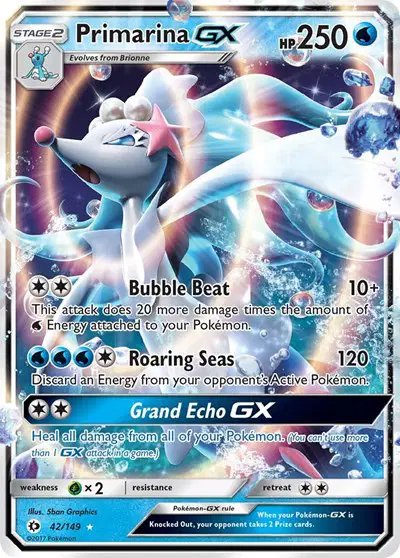 Primarina GX — Sun & Moon Base Set 42