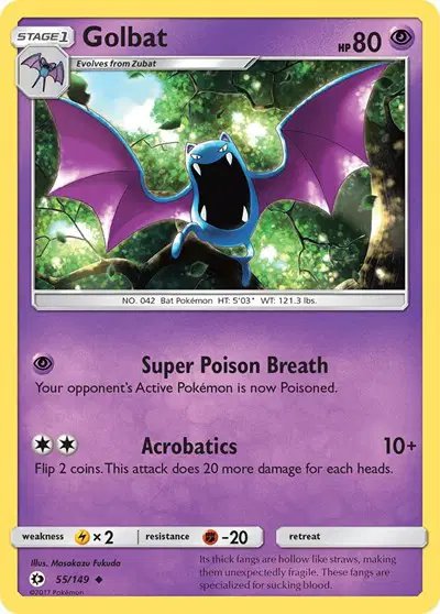 Golbat — Sun & Moon Base Set 55