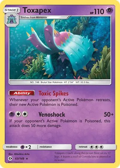 Toxapex — Sun & Moon Base Set 63