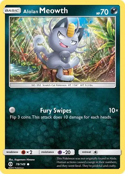 Alolan Meowth — Sun & Moon Base Set 78