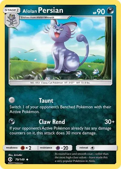 Alolan Persian — Sun & Moon Base Set 79