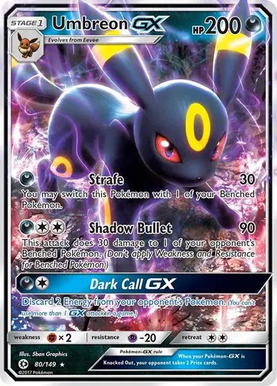 Umbreon GX — Sun & Moon Base Set 80