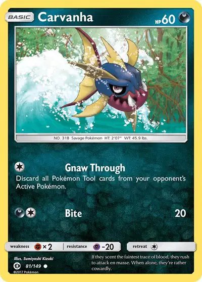 Carvanha — Sun & Moon Base Set 81