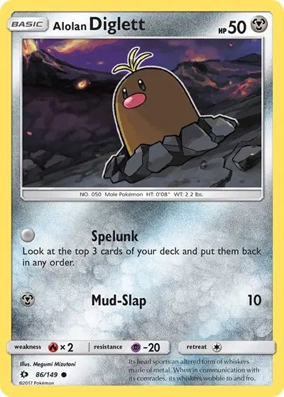 Alolan Diglett — Sun & Moon Base Set 86