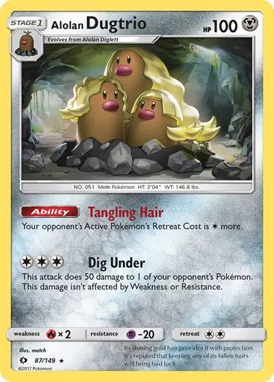 Alolan Dugtrio — Sun & Moon Base Set 87