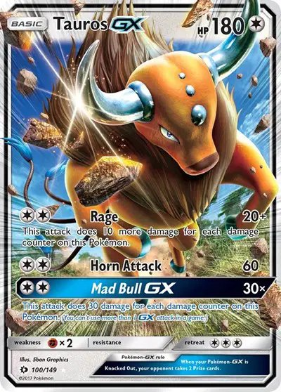 Tauros GX — Sun & Moon Base Set 100