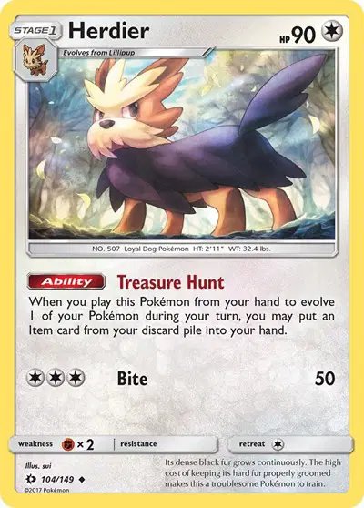 Herdier — Sun & Moon Base Set 104