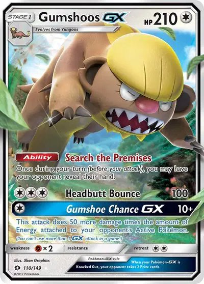 Gumshoos GX — Sun & Moon Base Set 110