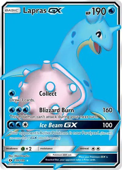 Lapras GX (Full Art) — Sun & Moon Base Set 139