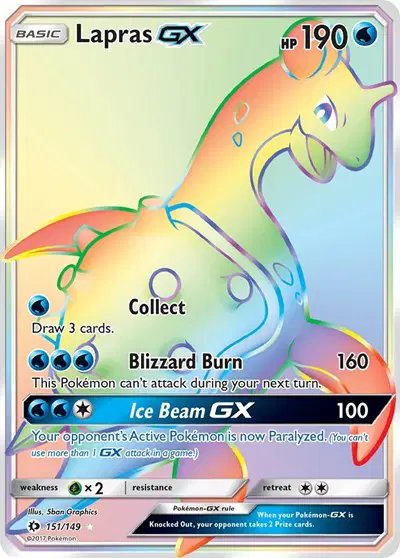 Lapras GX (Secret) — Sun & Moon Base Set 151