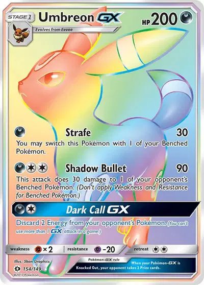 Umbreon GX (Secret) — Sun & Moon Base Set 154