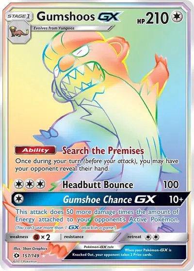 Gumshoos GX (Secret) — Sun & Moon Base Set 157