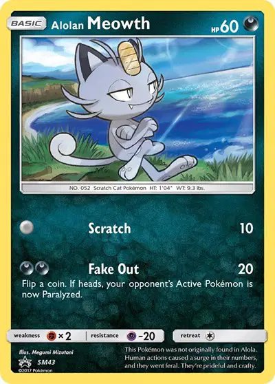 Alolan Meowth — Sun & Moon Promo SM43