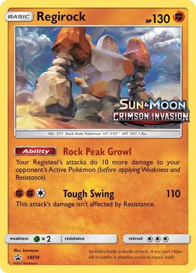 Regirock (Prerelease) — Sun & Moon Promo SM74