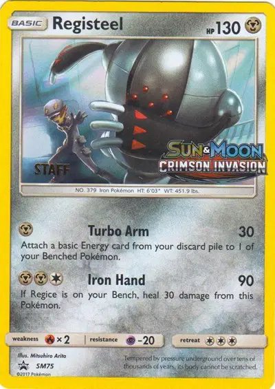 Registeel (Staff Prerelease) — Sun & Moon Promo SM75