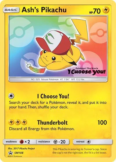 Ash's Pikachu — Sun & Moon Promo SM108