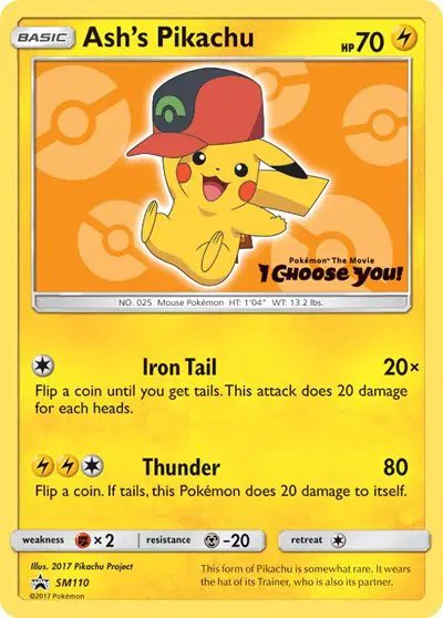 Ash's Pikachu — Sun & Moon Promo SM110