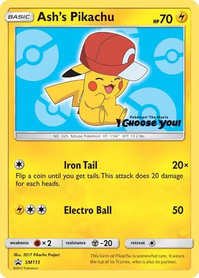 Ash's Pikachu — Sun & Moon Promo SM113