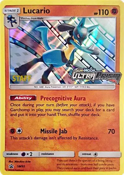 Lucario (Staff Prerelease) — Sun & Moon Promo SM95