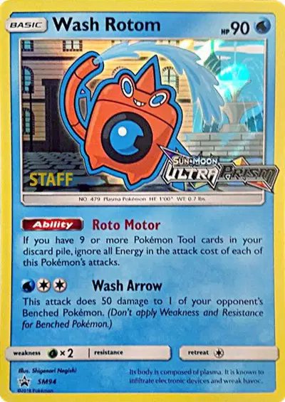 Wash Rotom (Staff Prerelease) — Sun & Moon Promo SM94