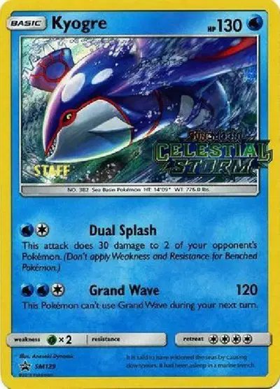 Kyogre (Staff Prerelease) — Sun & Moon Promo SM129
