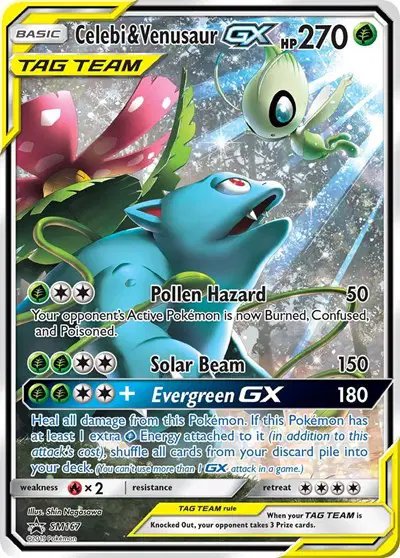 Celebi & Venusaur GX — Sun & Moon Promo SM167