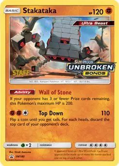 Stakataka (Staff Prerelease) — Sun & Moon Promo SM180