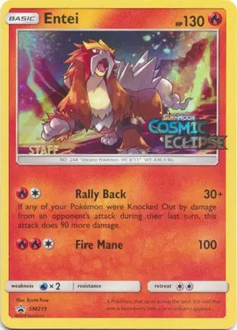 Entei (Staff Prerelease) — Sun & Moon Promo SM219