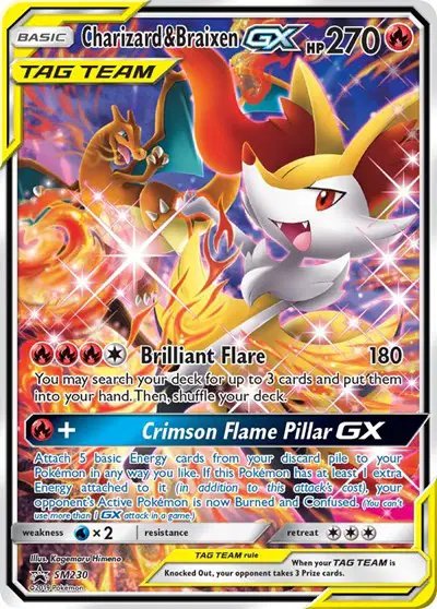 Charizard & Braixen GX — Sun & Moon Promo SM230
