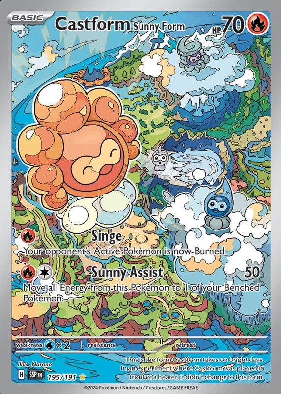 Castform Sunny Form — Surging Sparks 195/191