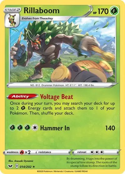 Rillaboom (014) — Sword & Shield Base Set 014/202