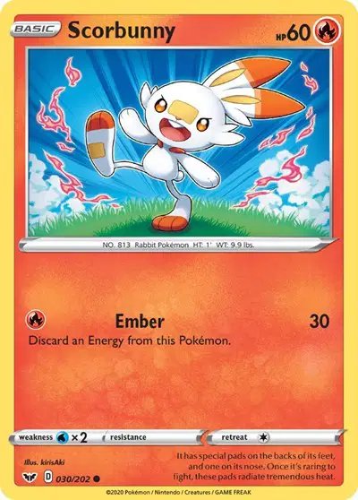 Scorbunny (030) — Sword & Shield Base Set 030/202