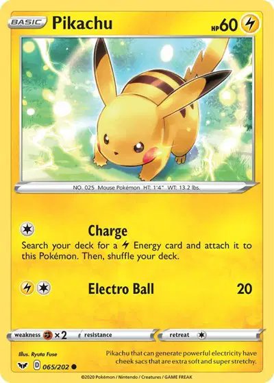Pikachu — Sword & Shield Base Set 065/202