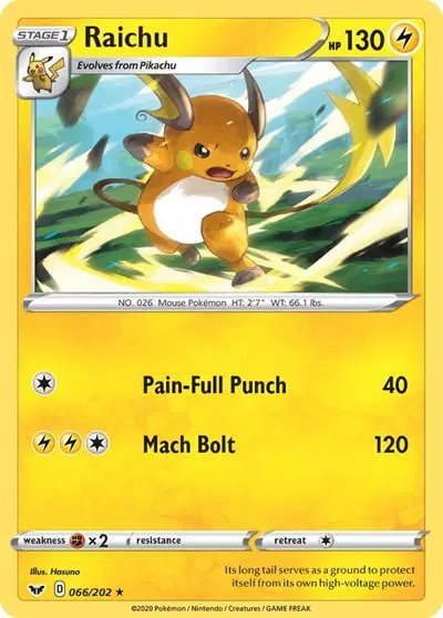 Raichu — Sword & Shield Base Set 066/202