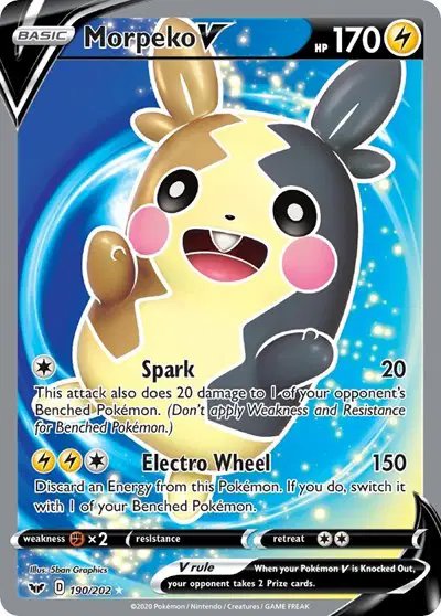 Morpeko V (Full Art) — Sword & Shield Base Set 190/202