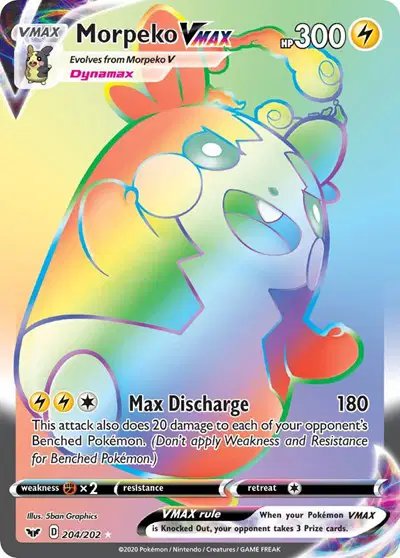 Morpeko VMAX (Secret) — Sword & Shield Base Set 204/202
