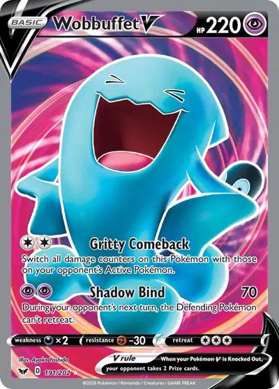 Wobbuffet V (Full Art) — Sword & Shield Base Set 191/202